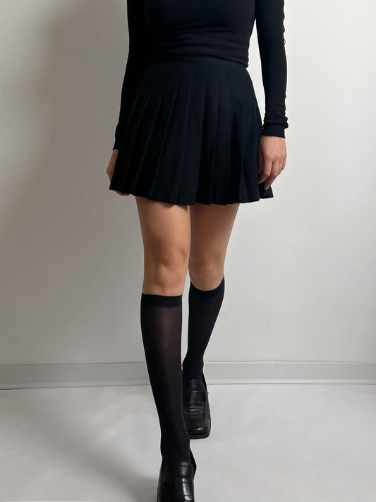 Pure wool black mini skirt