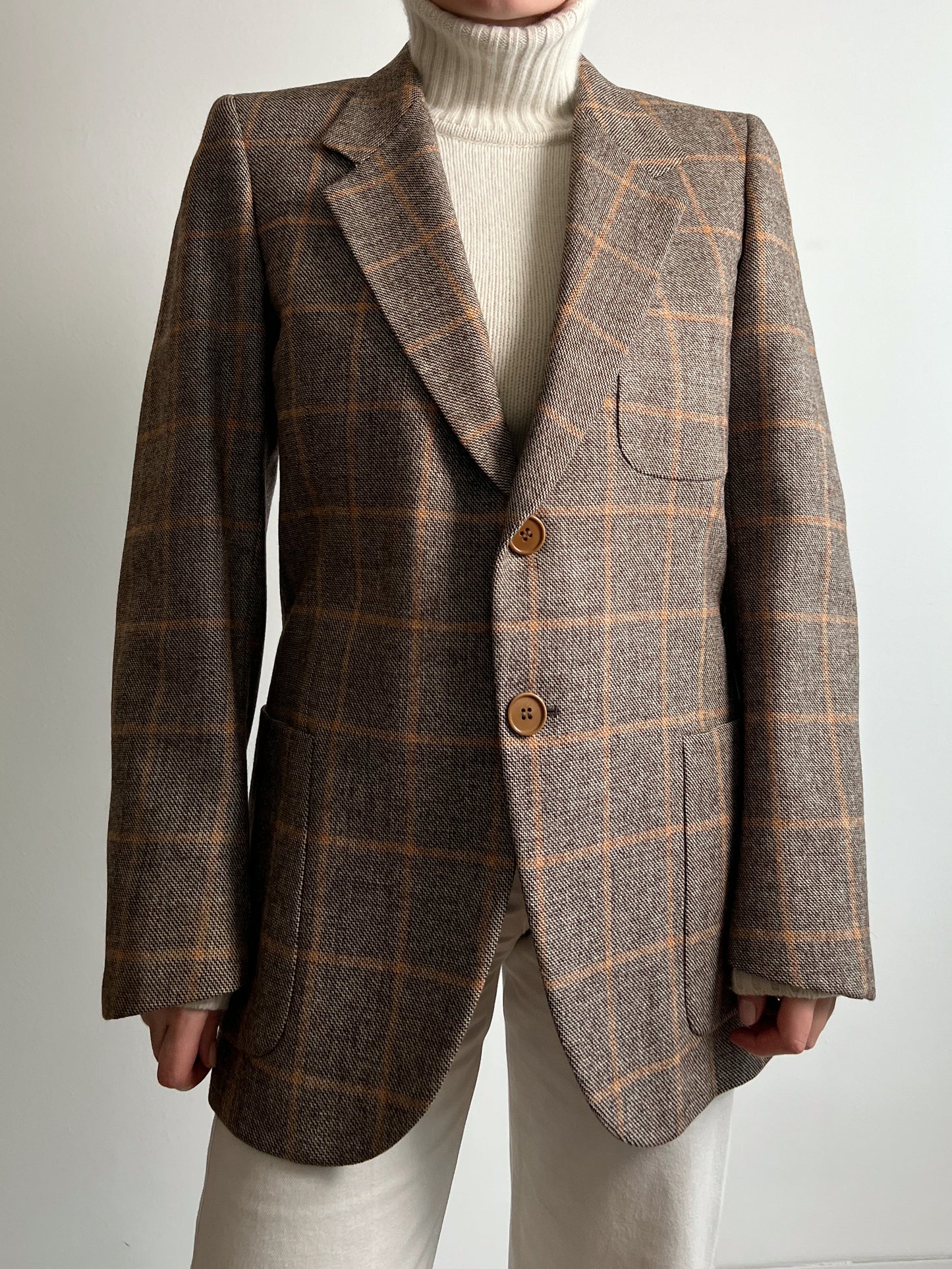 Pure wool check blazer