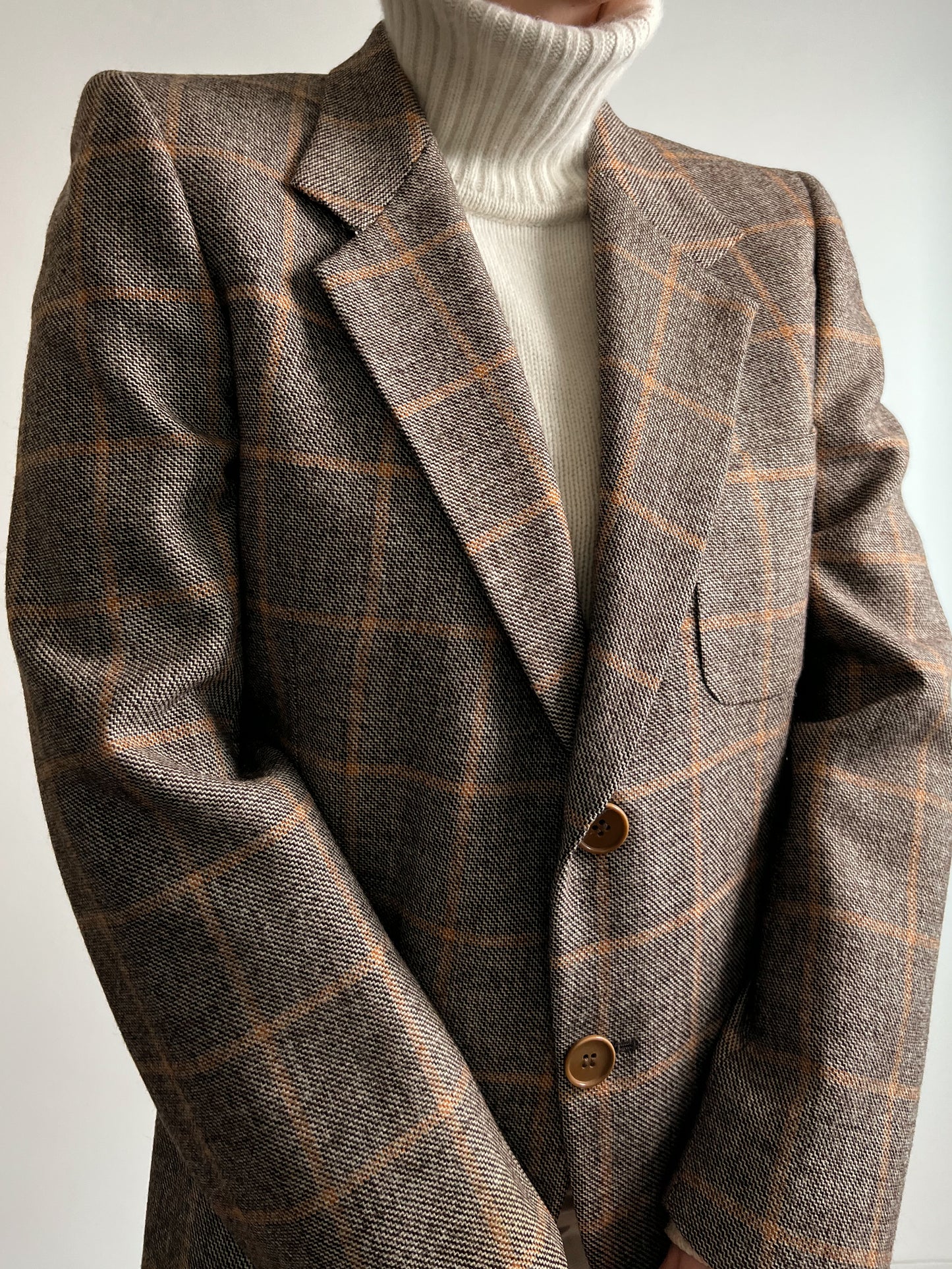 Pure wool check blazer