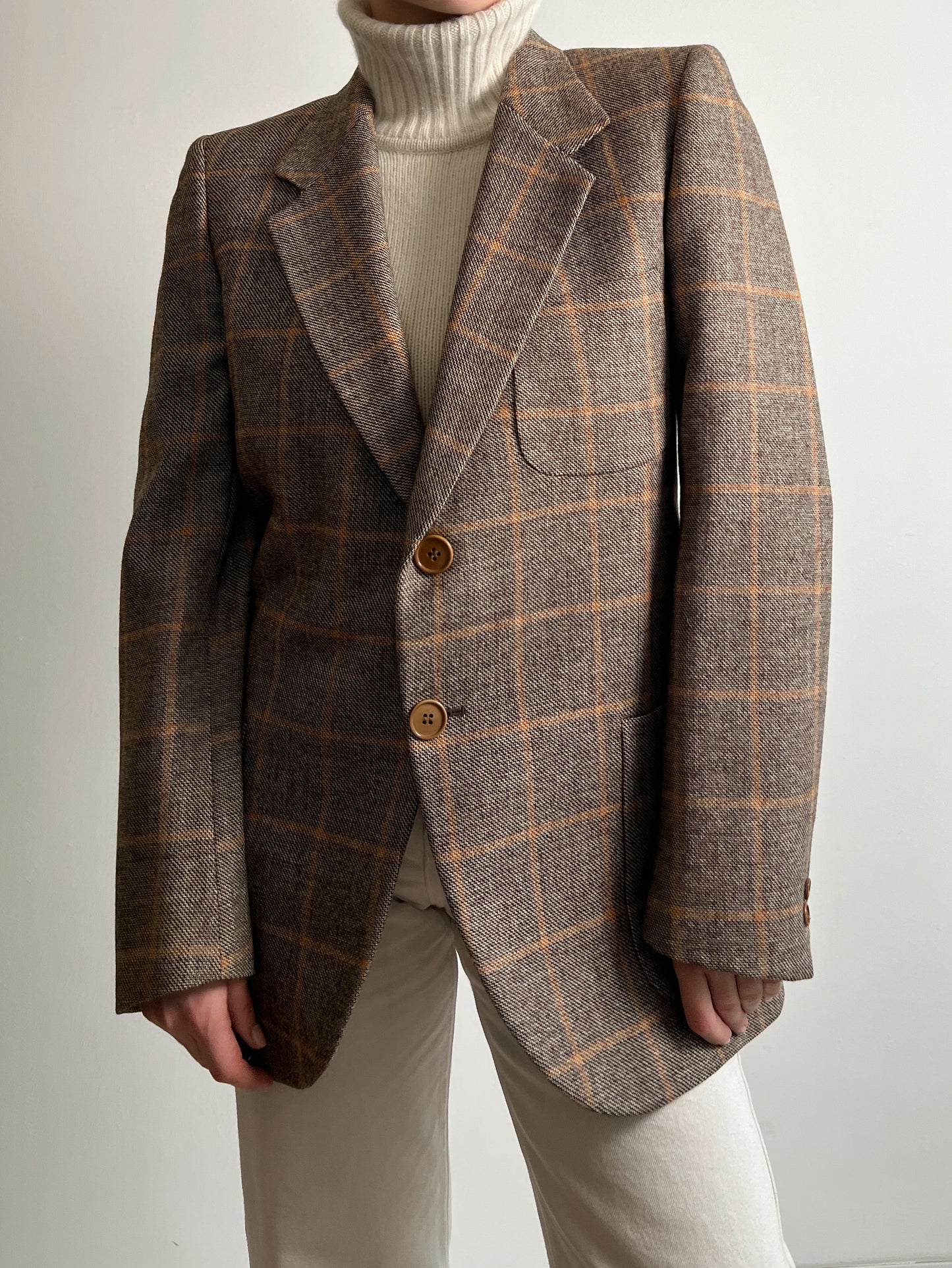 Pure wool check blazer