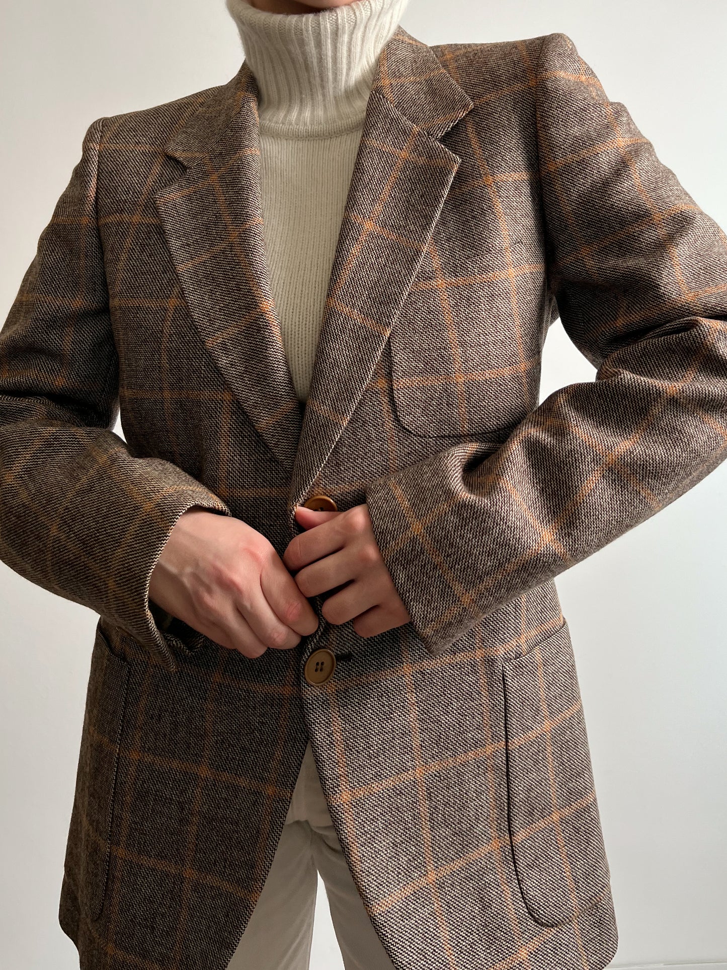 Pure wool check blazer