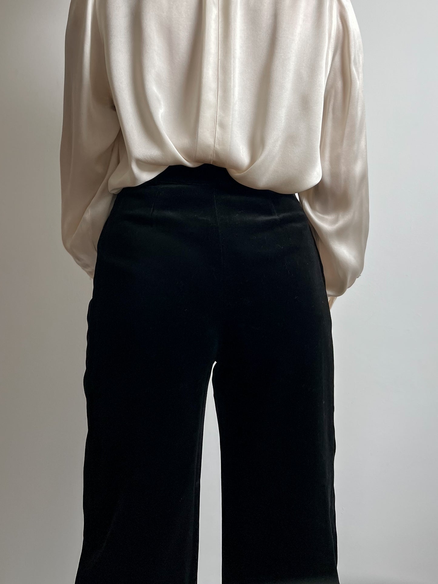 Velvet tailored black pants