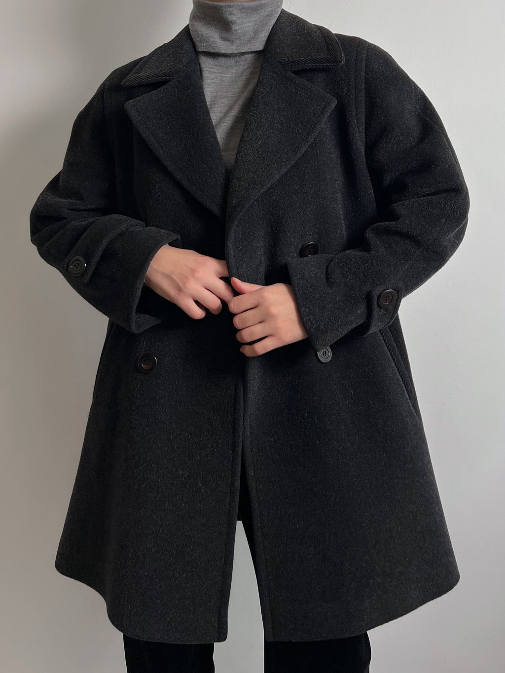 Wool and moahir grey caban