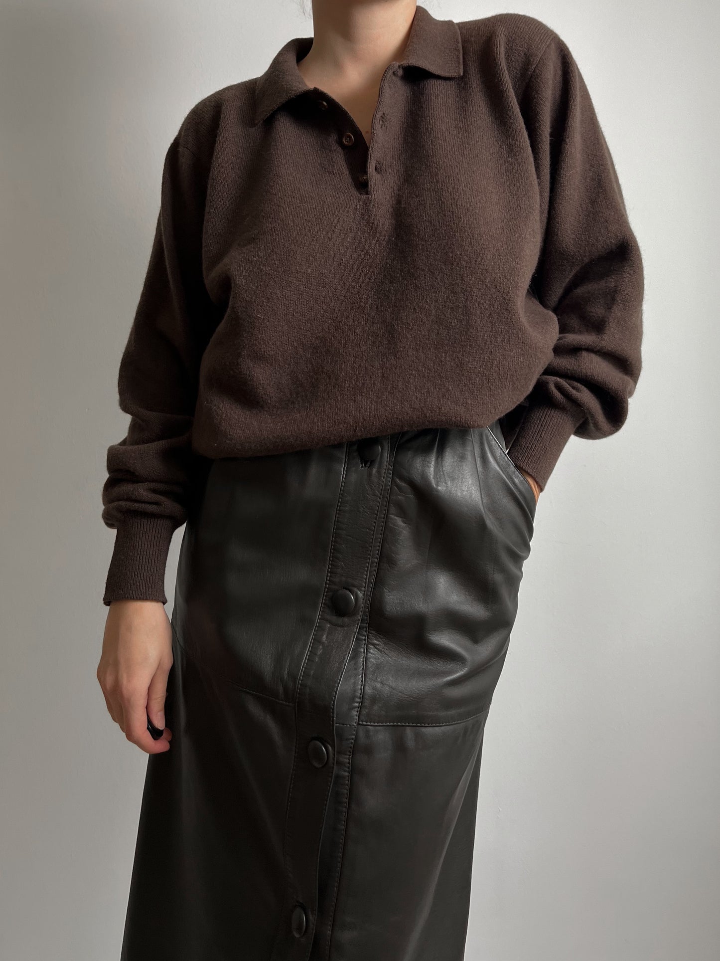 Pure lambswool brown pull