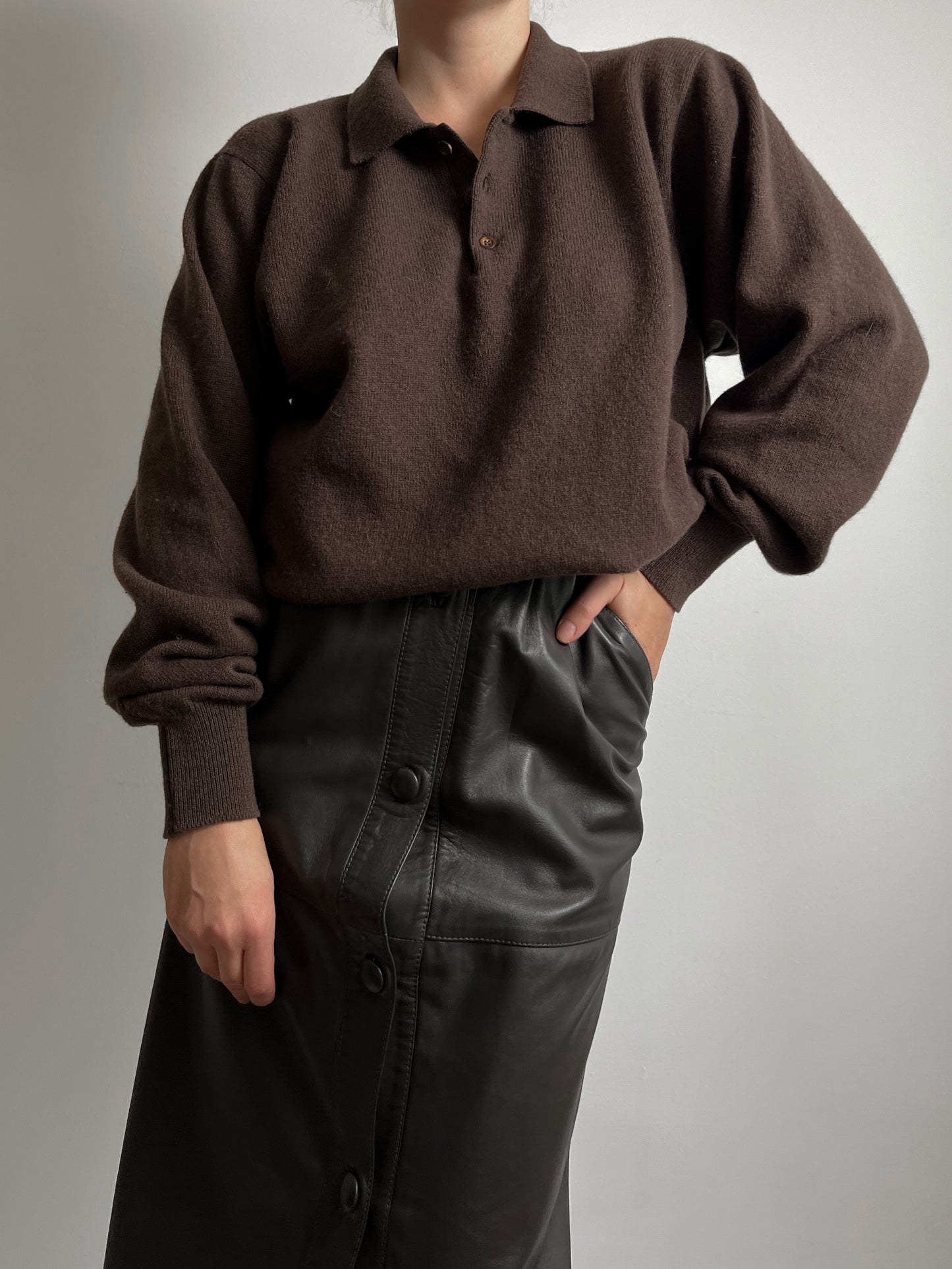 Pure lambswool brown pull