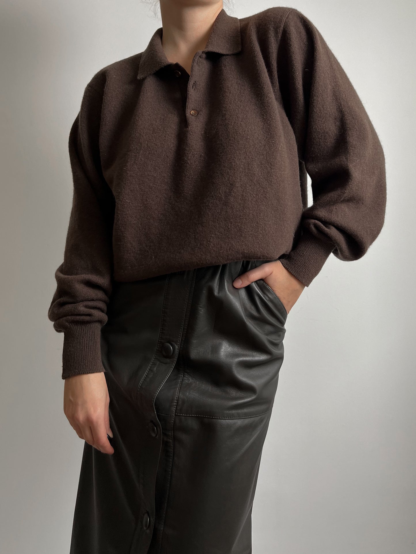 Pure lambswool brown pull