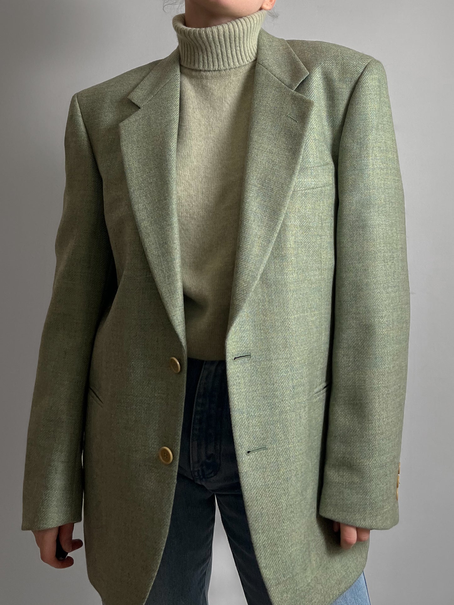 Pure virgin wool green blazer