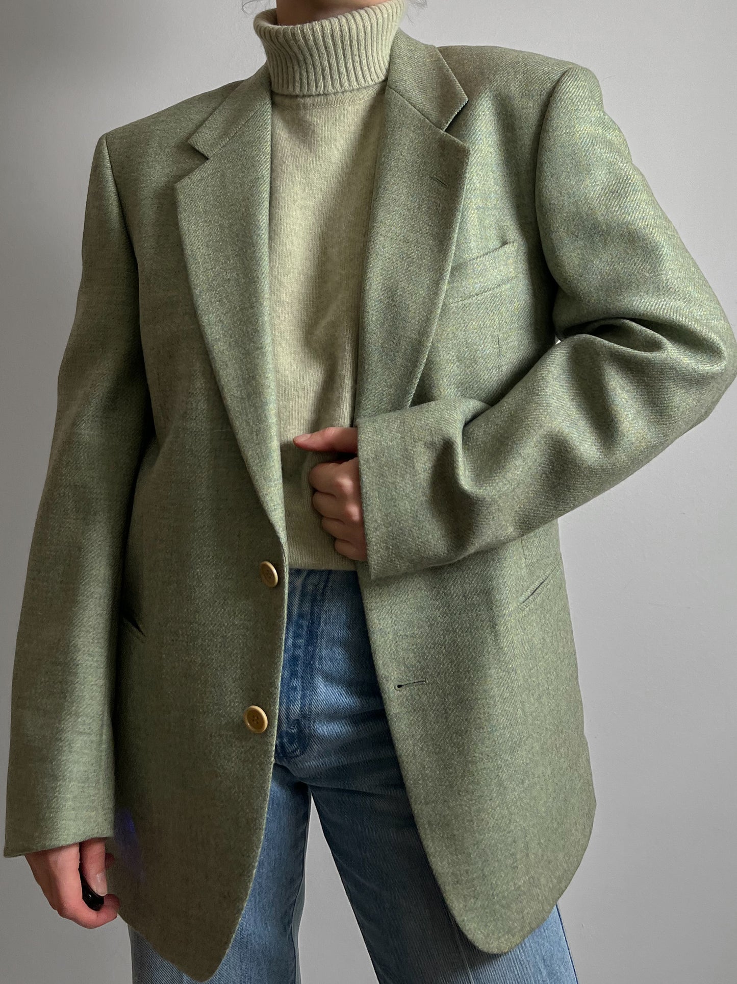 Pure virgin wool green blazer