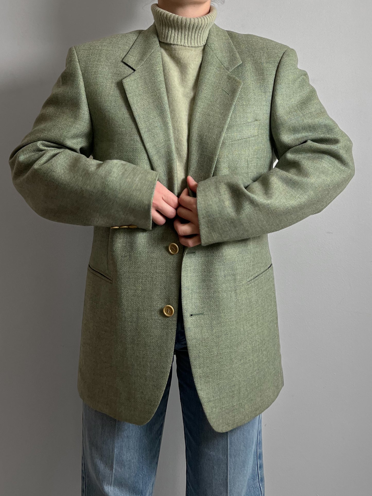 Pure virgin wool green blazer