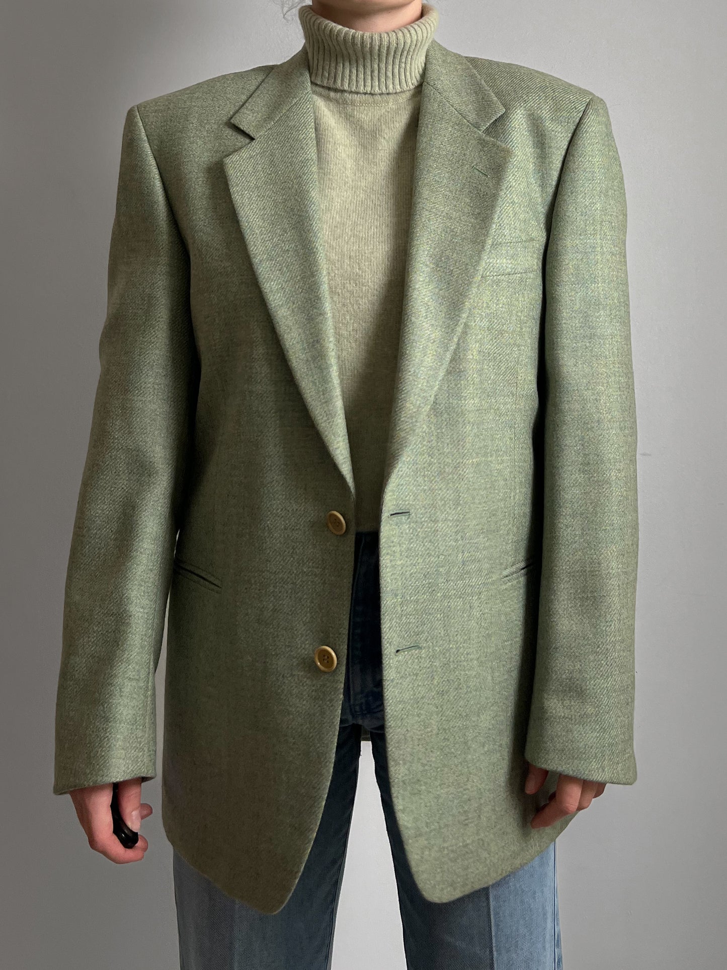 Pure virgin wool green blazer