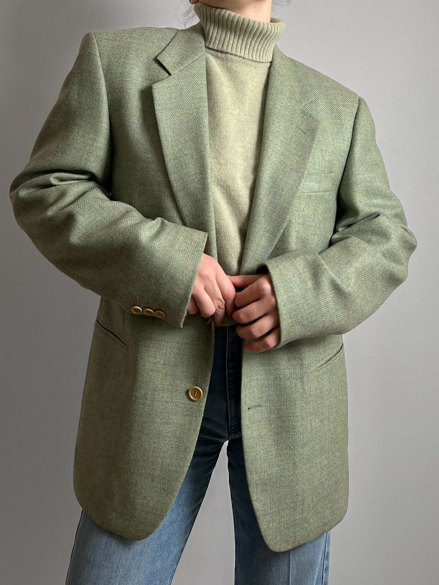 Pure virgin wool green blazer