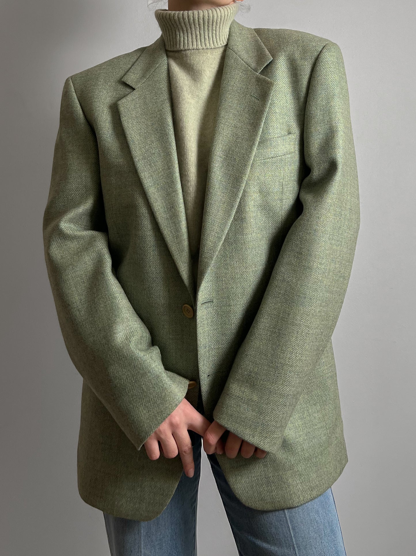 Pure virgin wool green blazer