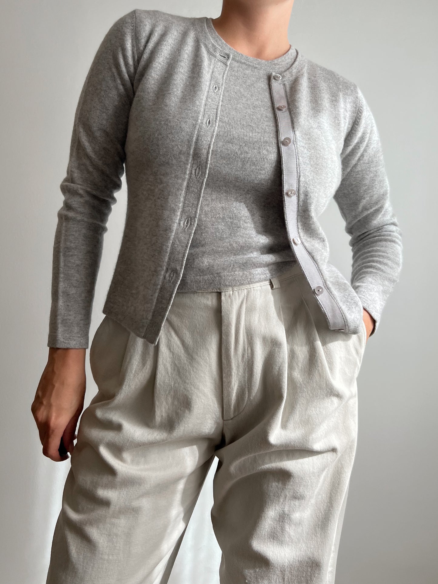 Twint-set grigio in cashmere