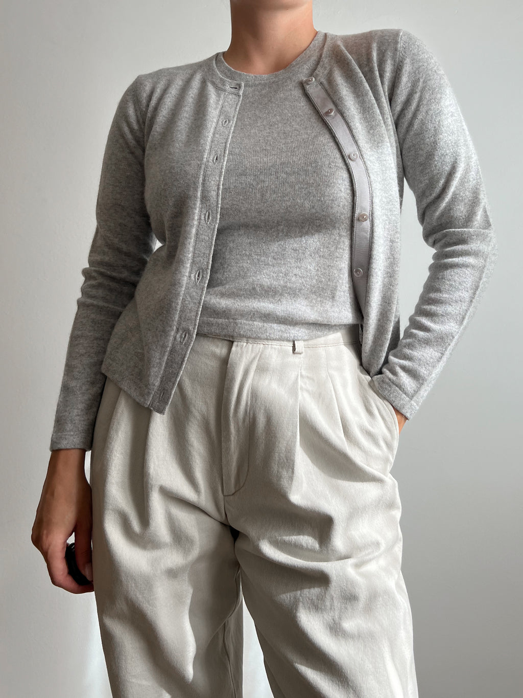 Twint-set grigio in cashmere