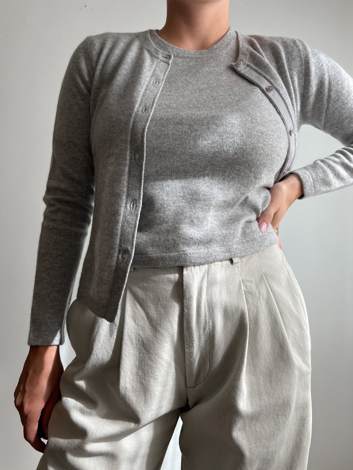 Twint-set grigio in cashmere