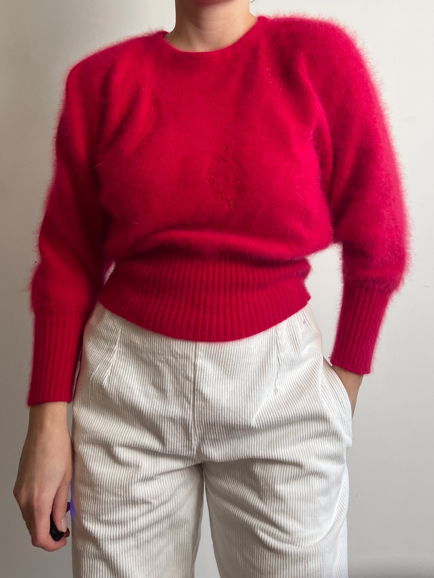 Angora wool strawberry pull