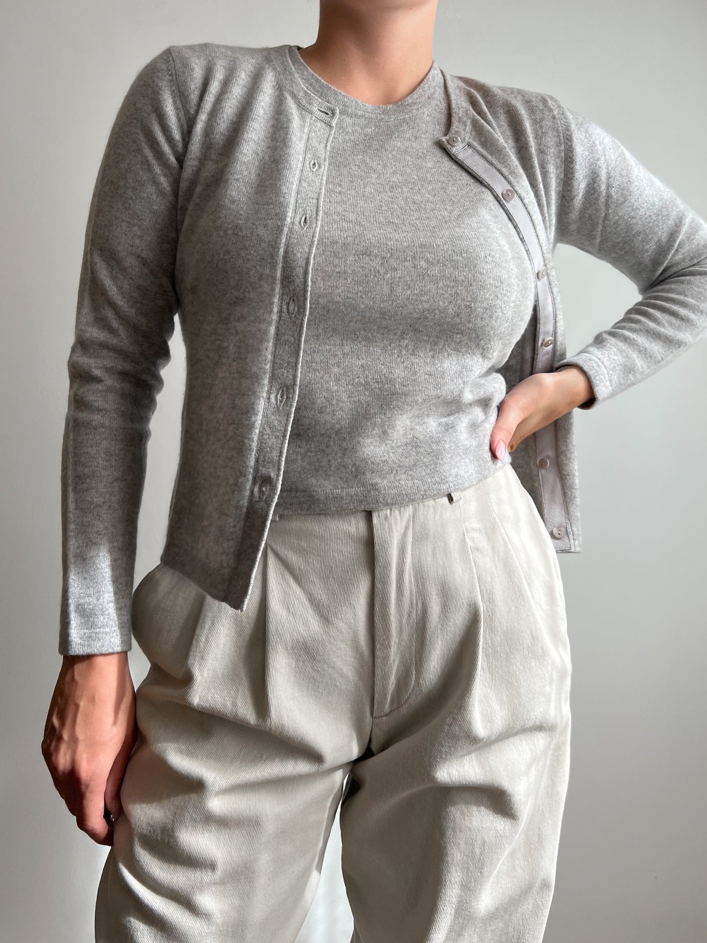 Twint-set grigio in cashmere