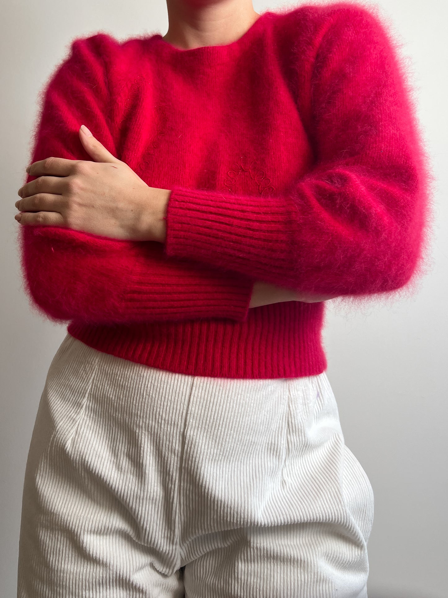 Angora wool strawberry pull