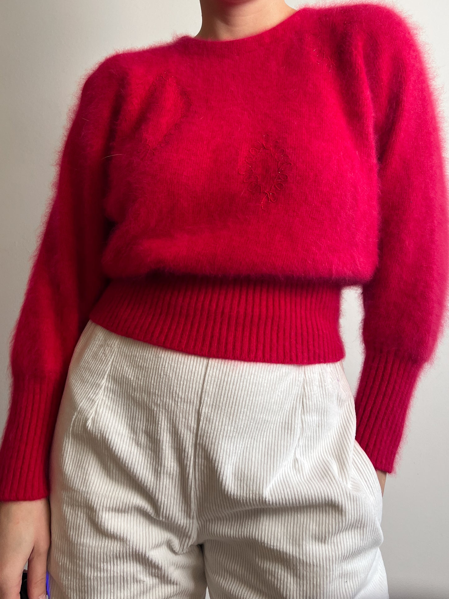 Angora wool strawberry pull