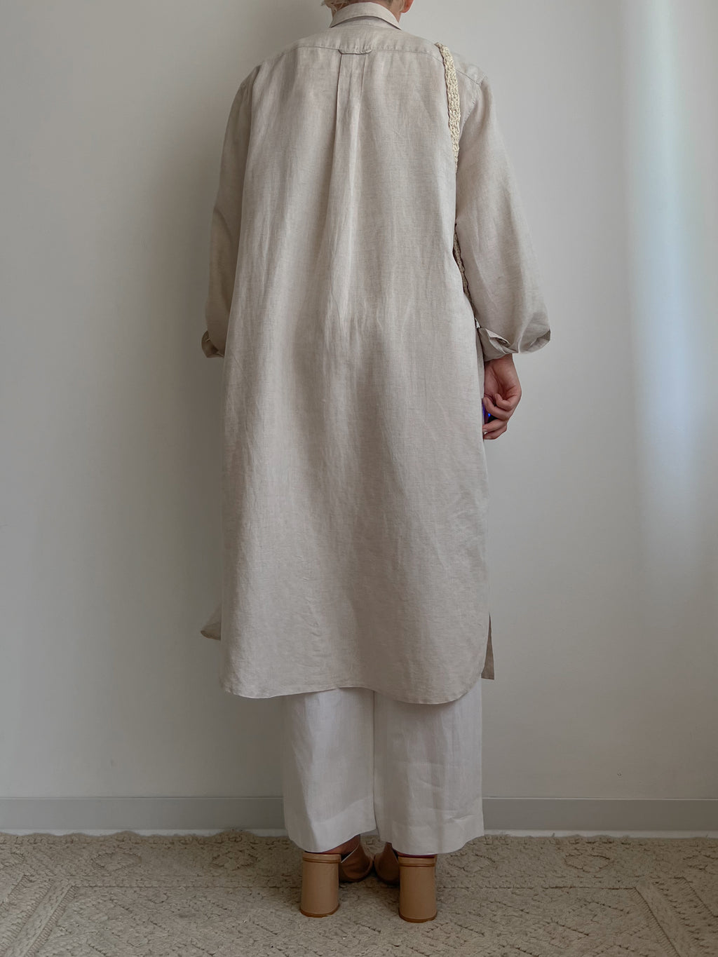 Maxi camicia Les Copains in lino e cotone