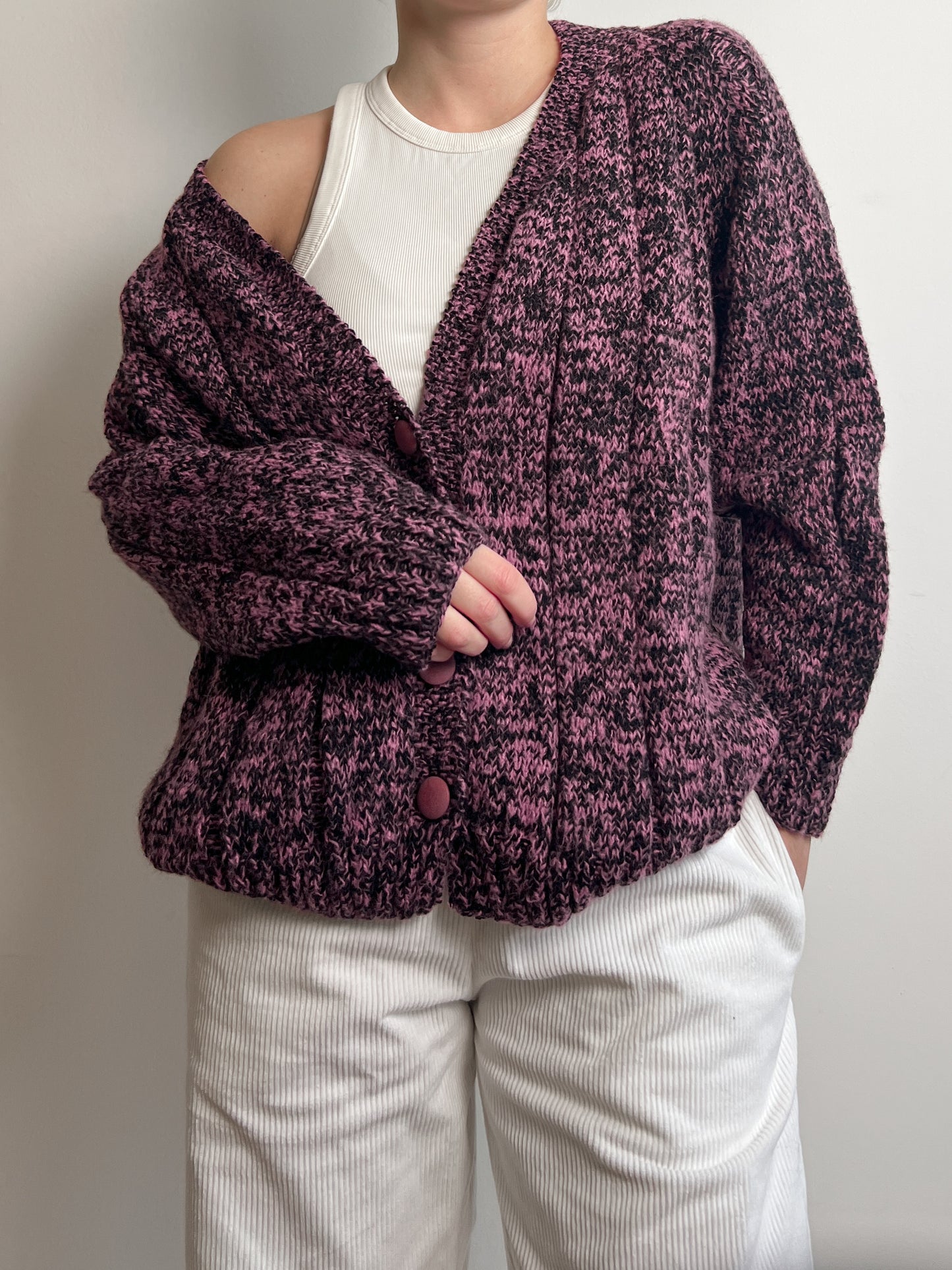 Pure wool embroidered cardigan