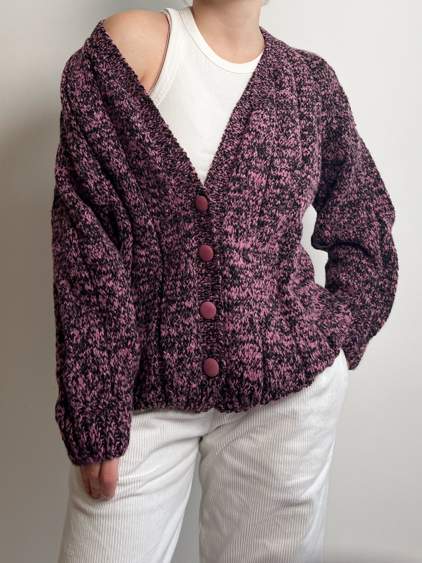 Pure wool embroidered cardigan