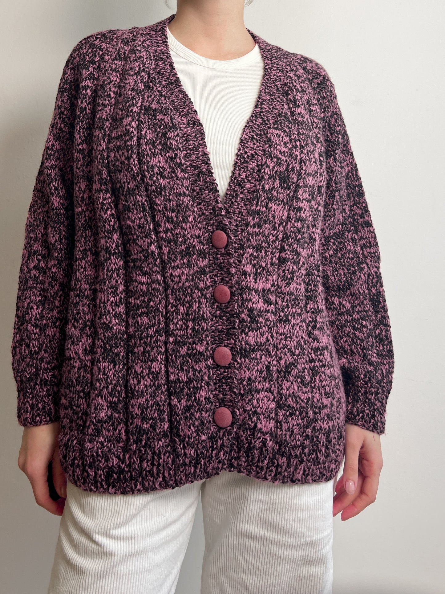 Pure wool embroidered cardigan