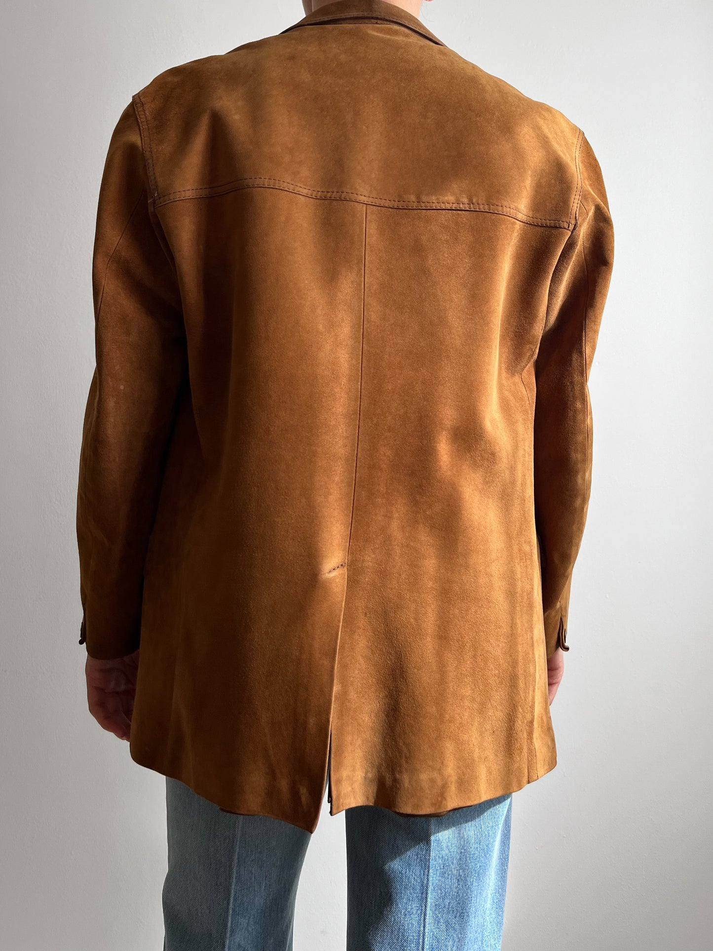 Giacca cognac in suede