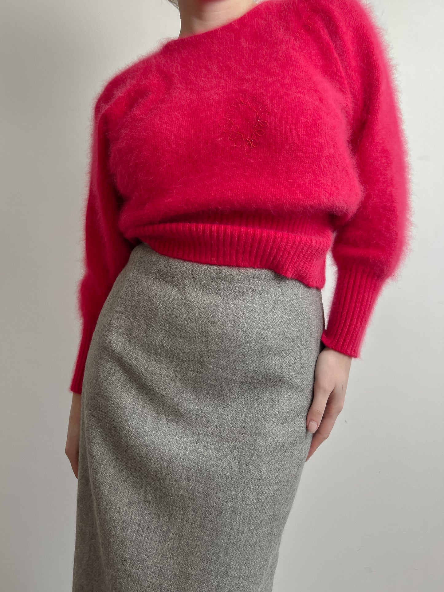 Angora wool strawberry pull