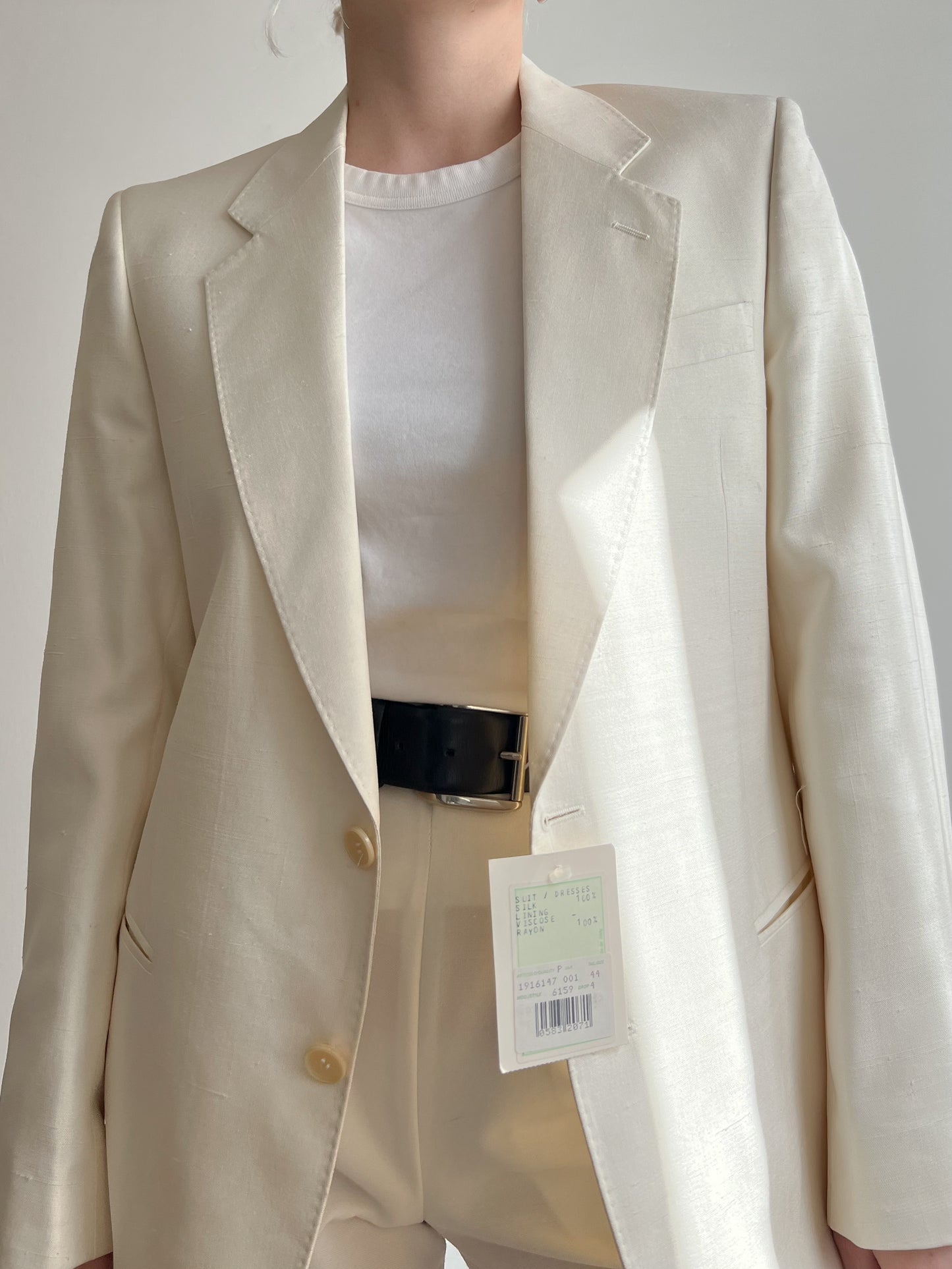 Blazer avorio in pura seta