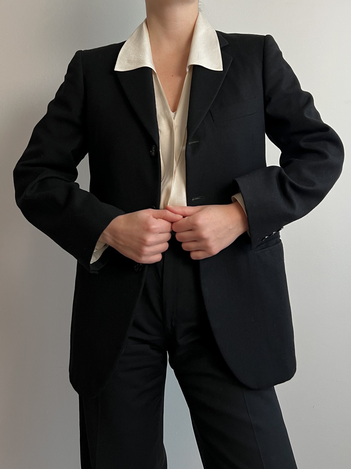 Pure wool black suit