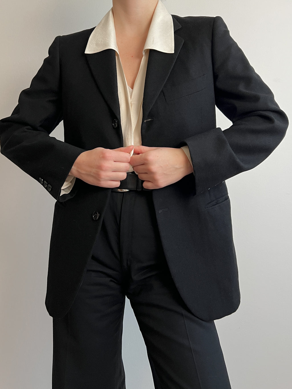 Pure wool black suit
