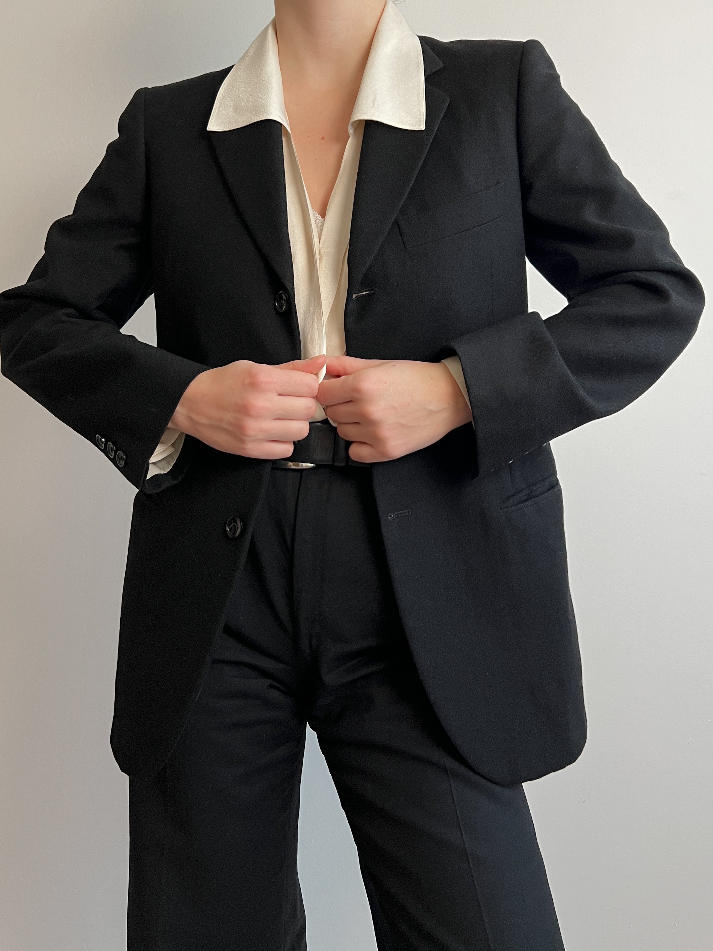 Pure wool black suit