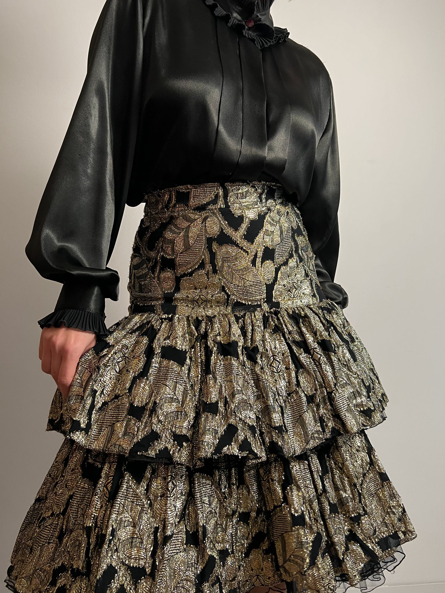 Tulle and lurex gold skirt