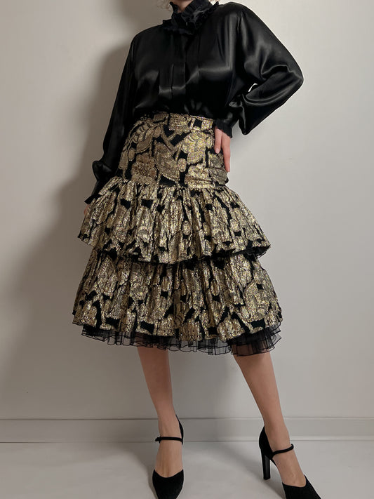 Tulle and lurex gold skirt