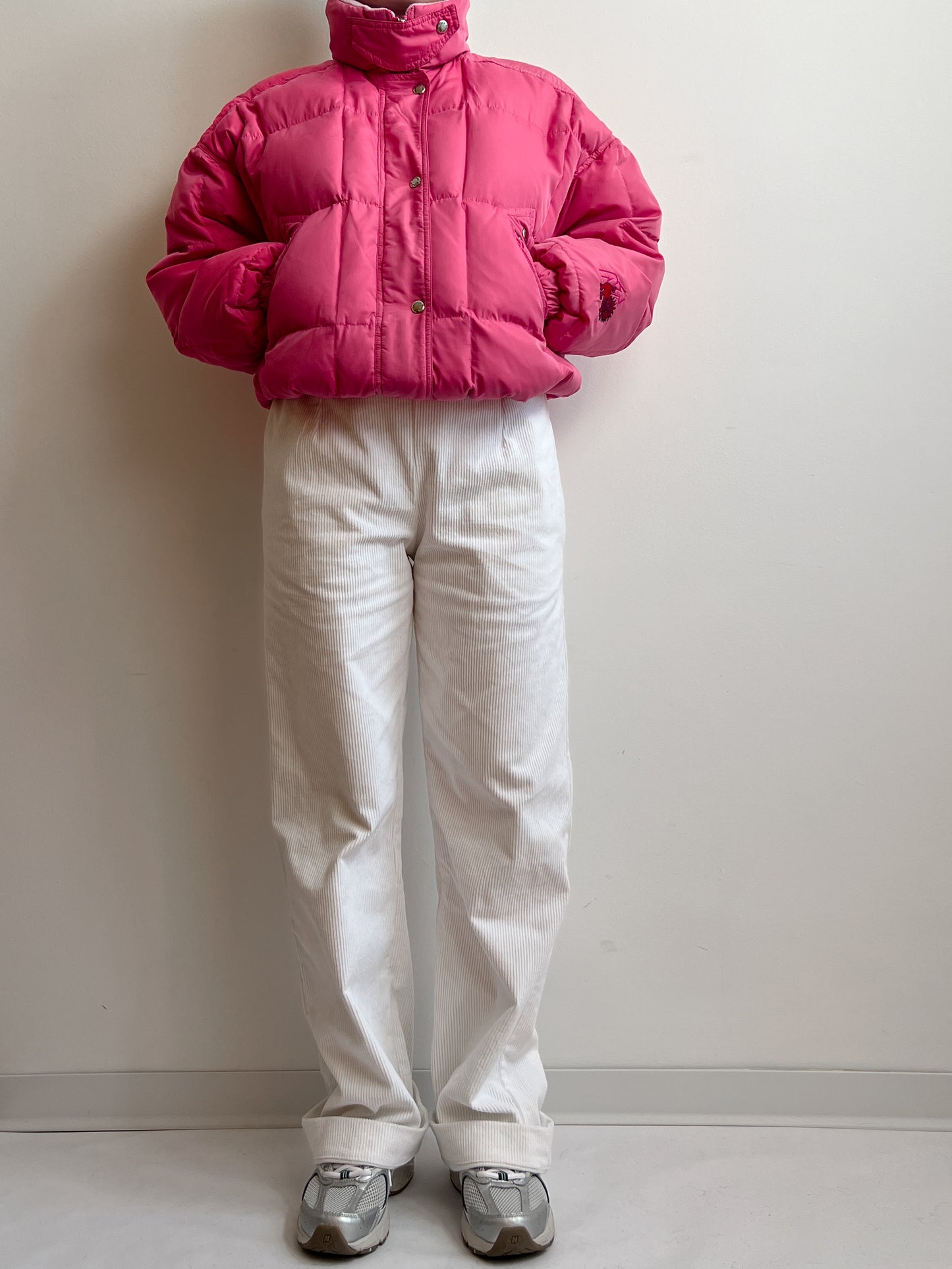 Pink puffer jacket