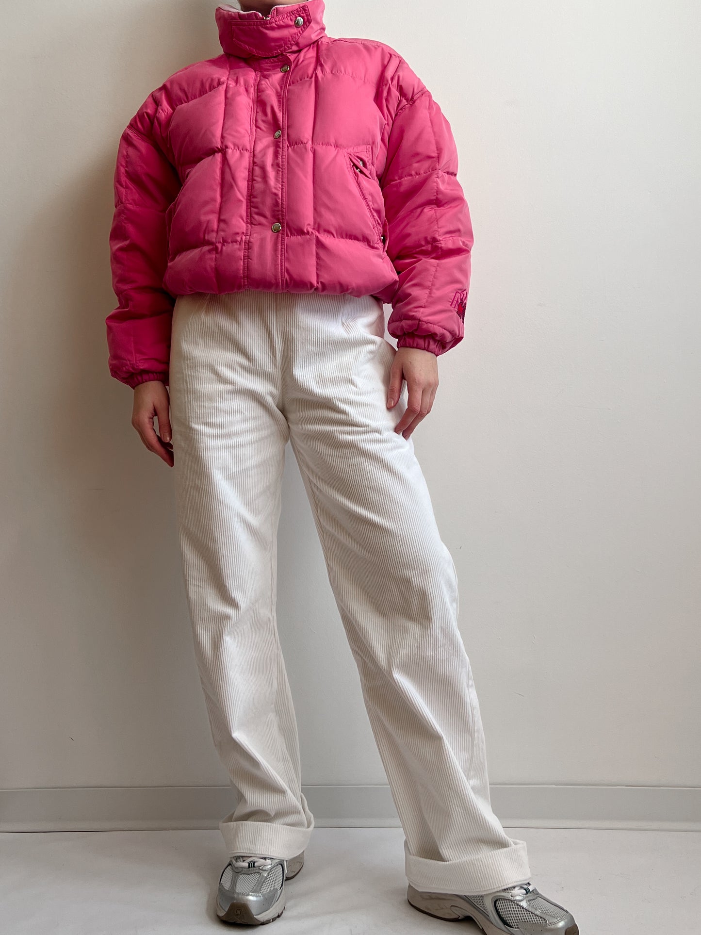 Pink puffer jacket