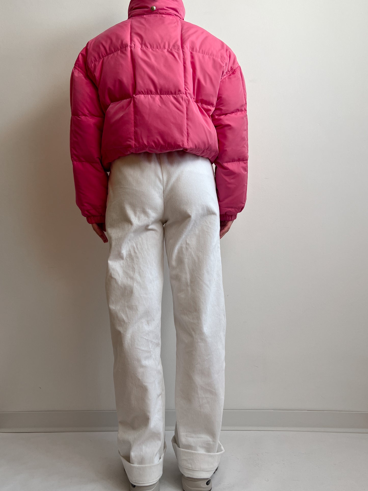 Pink puffer jacket