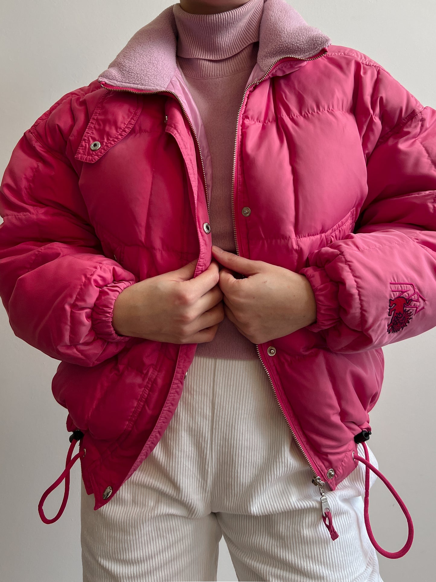 Pink puffer jacket