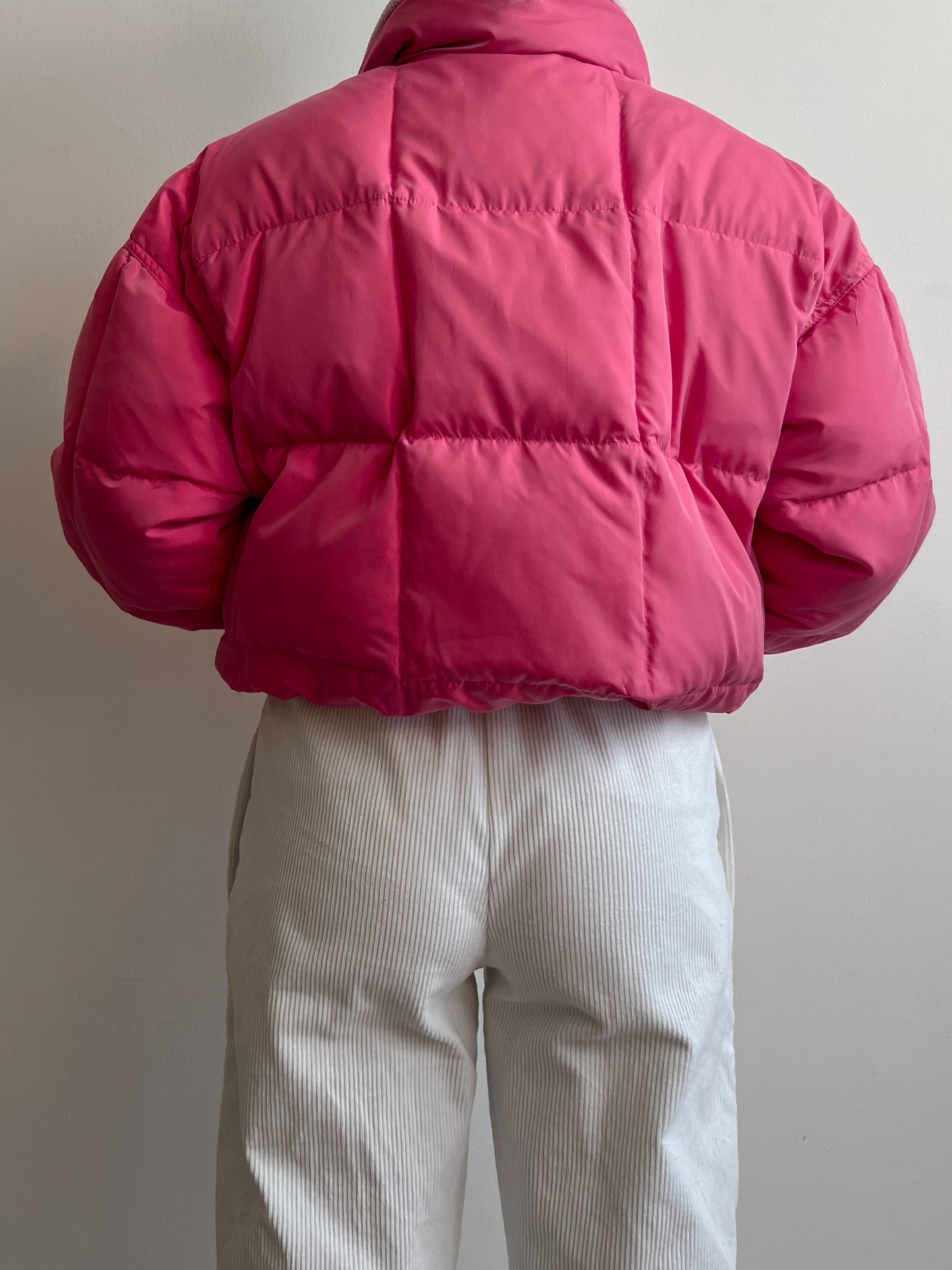 Pink puffer jacket