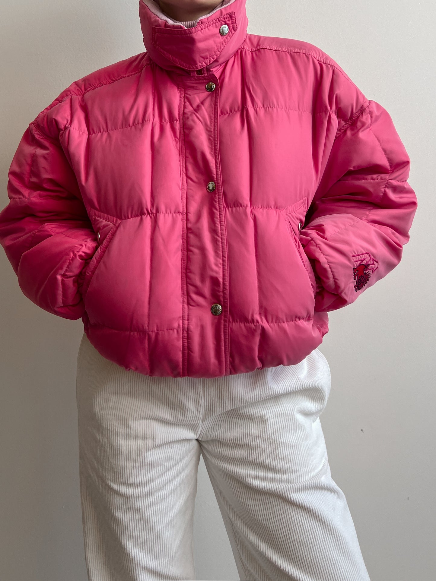 Pink puffer jacket