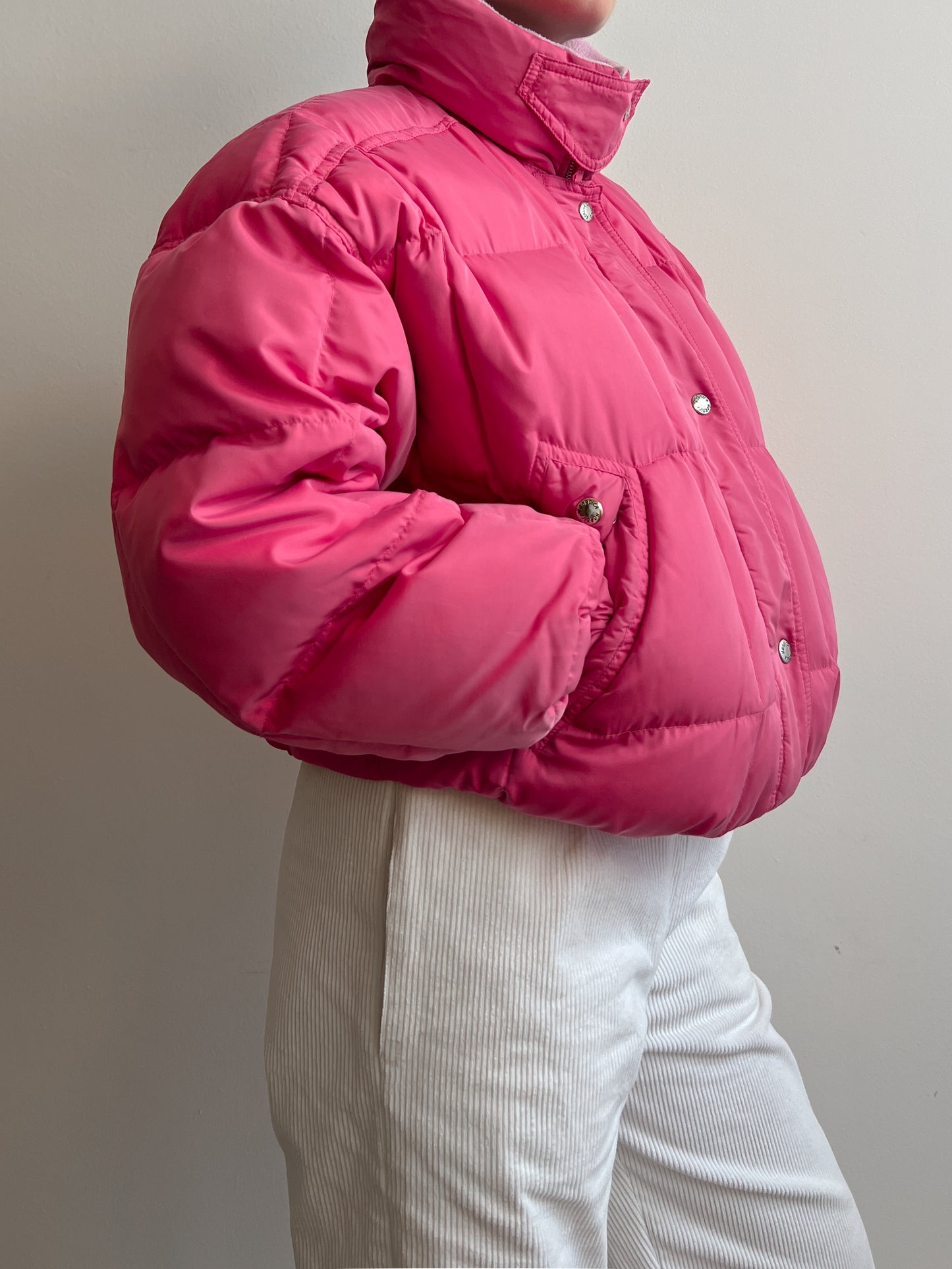 Pink puffer jacket