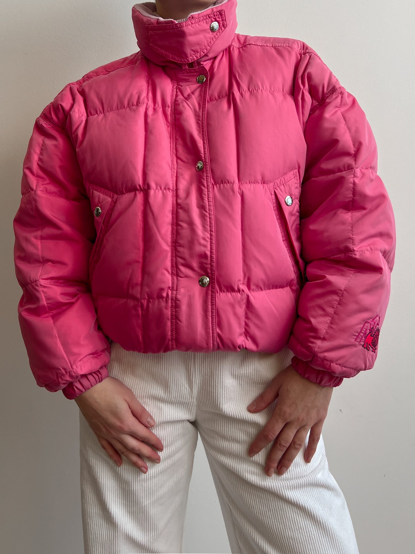 Pink puffer jacket