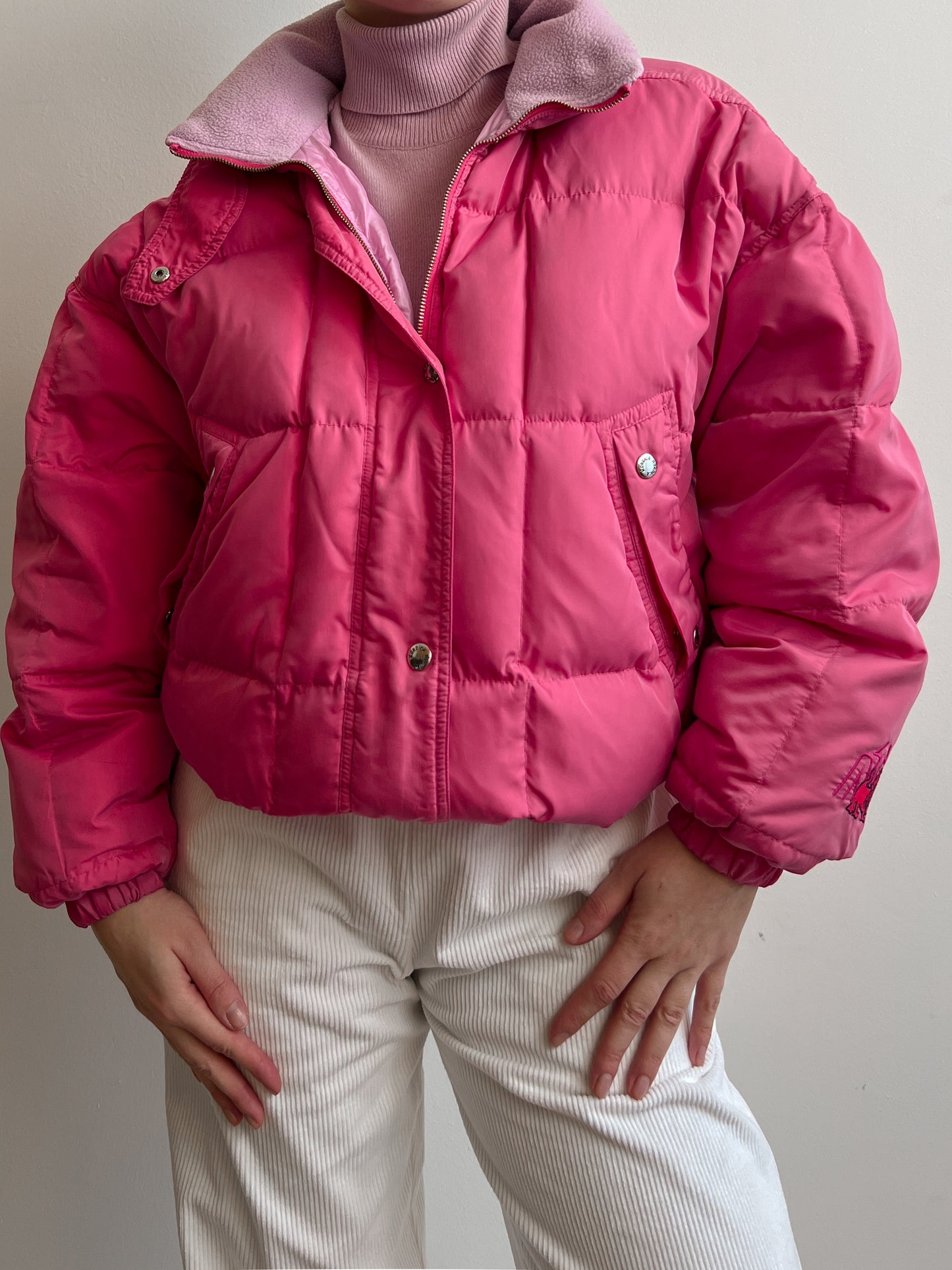 Pink puffer jacket