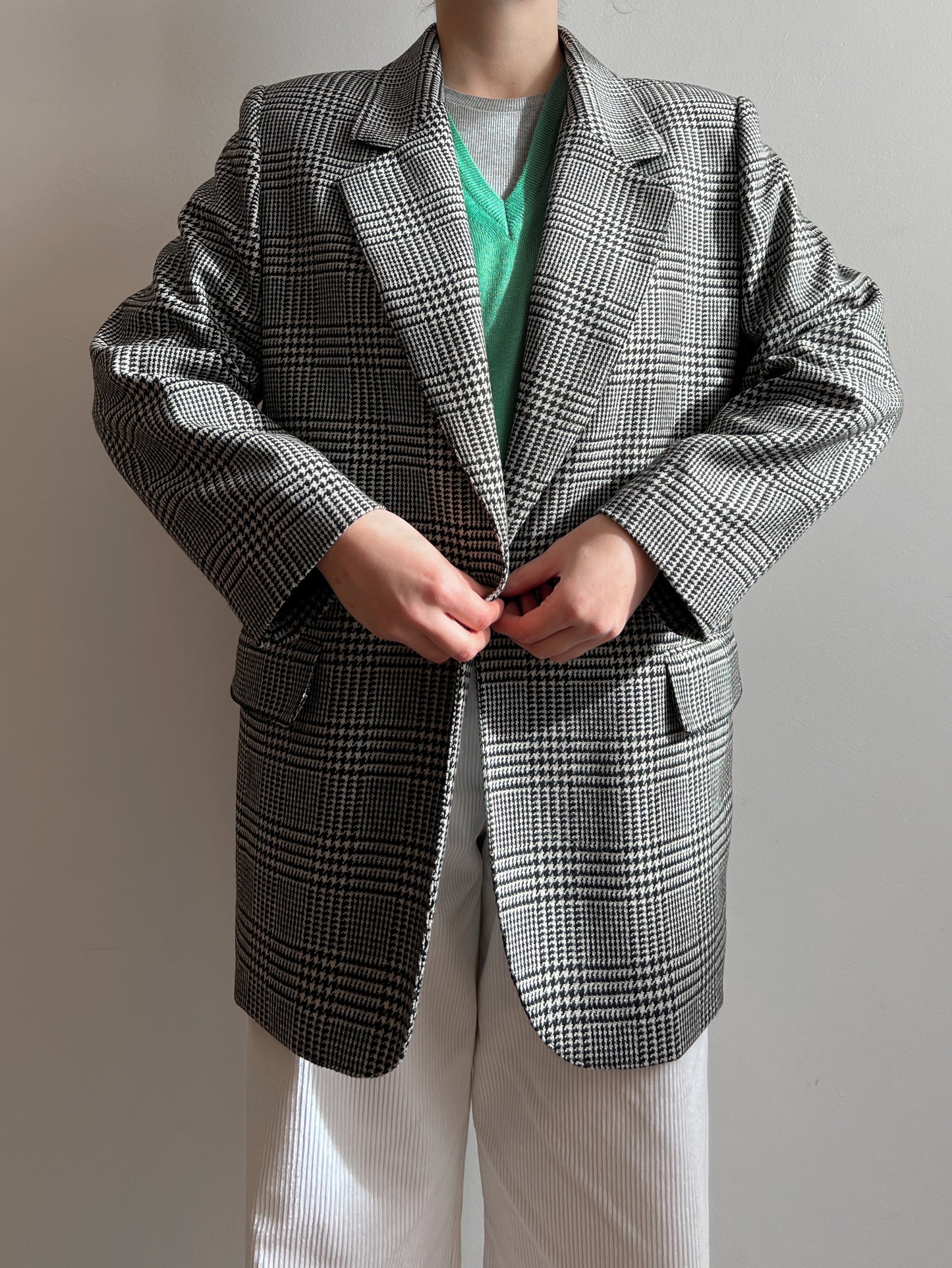 Pure wool pricipe di Galles blazer