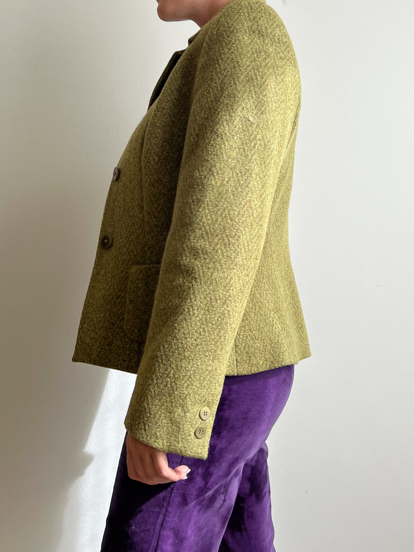 Blazer pistacchio in misto lana