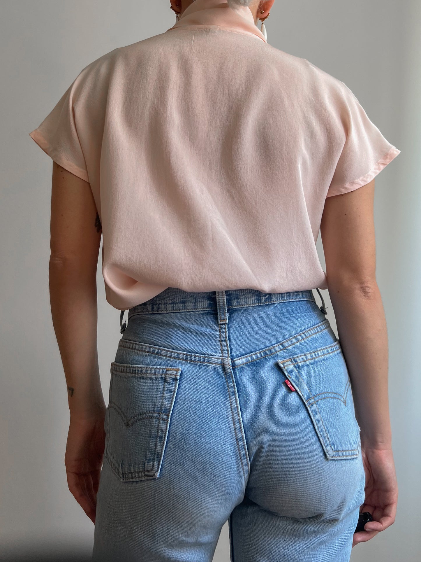 Blusa rosa in 100% seta