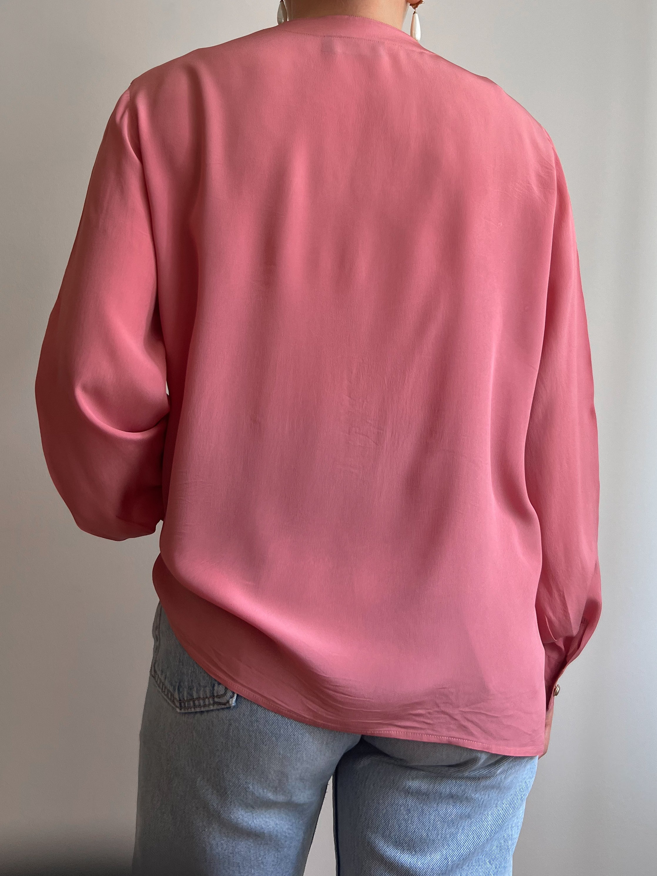 Blusa malva in misto seta