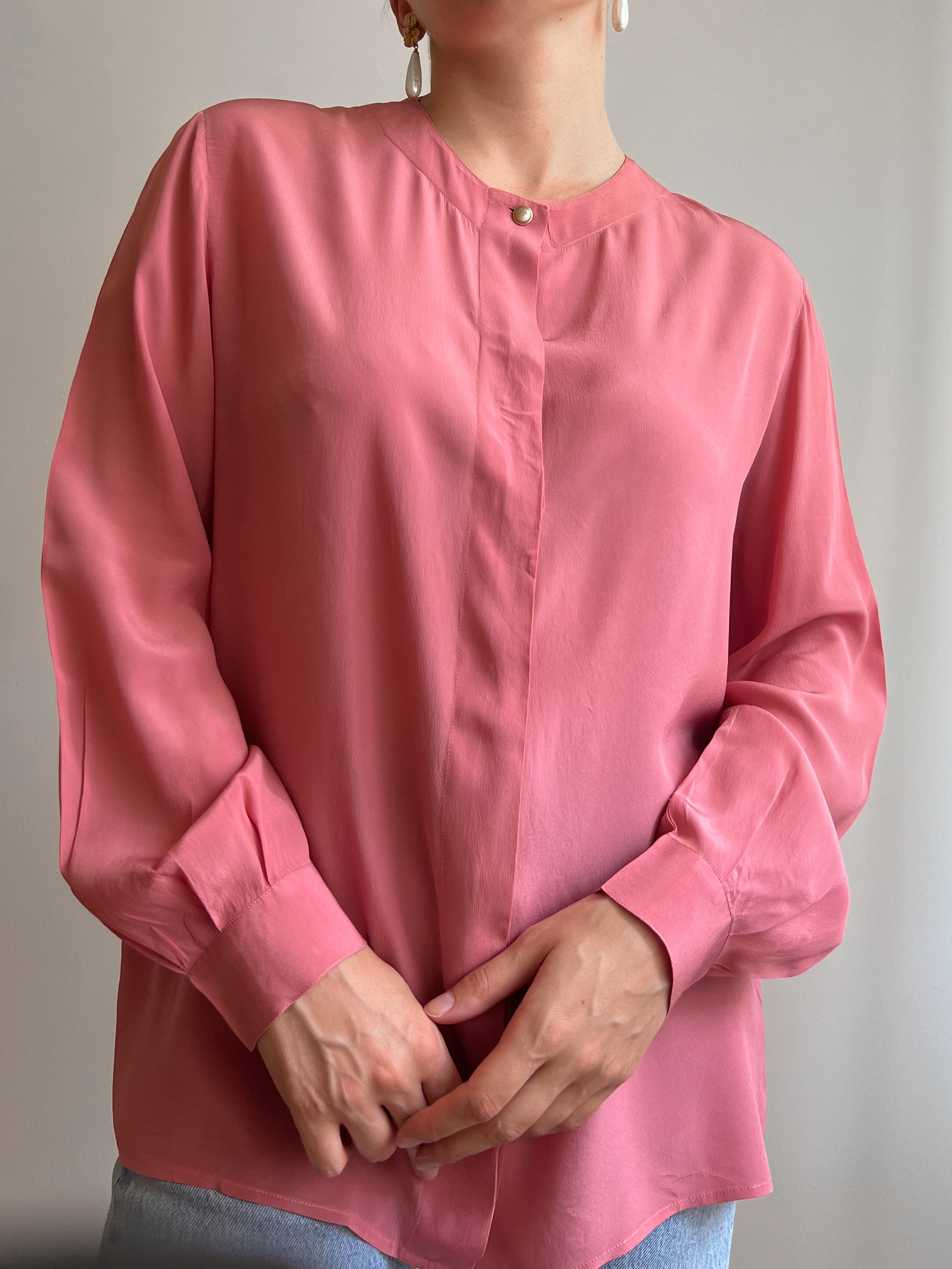 Blusa malva in misto seta