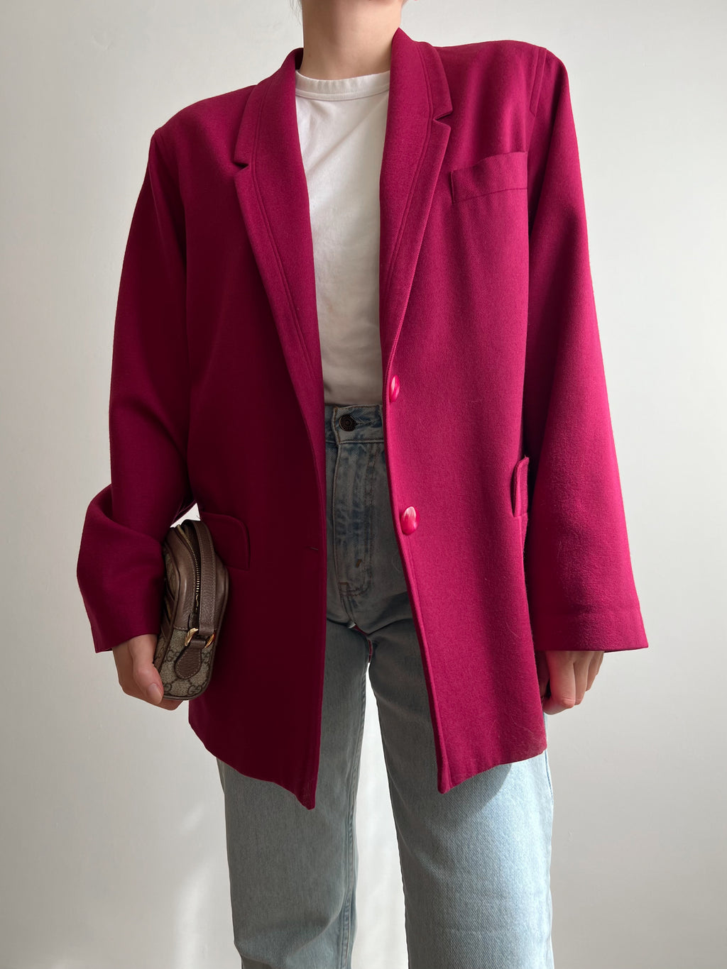 Blazer ciclamino in lana